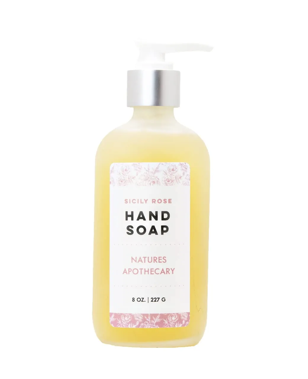 Sicily Rose Eco-Friendly Refillable Liquid Soap - Vegan, Sulfate-Free, Hypoallergenic, All-Natural, Plant-Derived, Made in USA by DAYSPA Body Basics, Lotion & Soap Set with Metal Holder