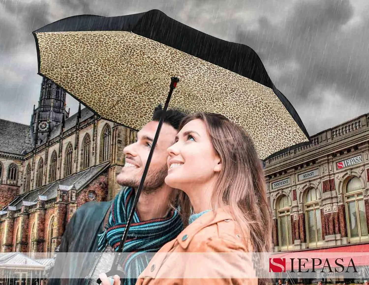 SIEPASA 49/56 Inch Inverted Reverse Upside Down Umbrella, Extra Large Double Canopy Vented Windproof Waterproof Stick Golf Umbrellas with C-shape Handle.
