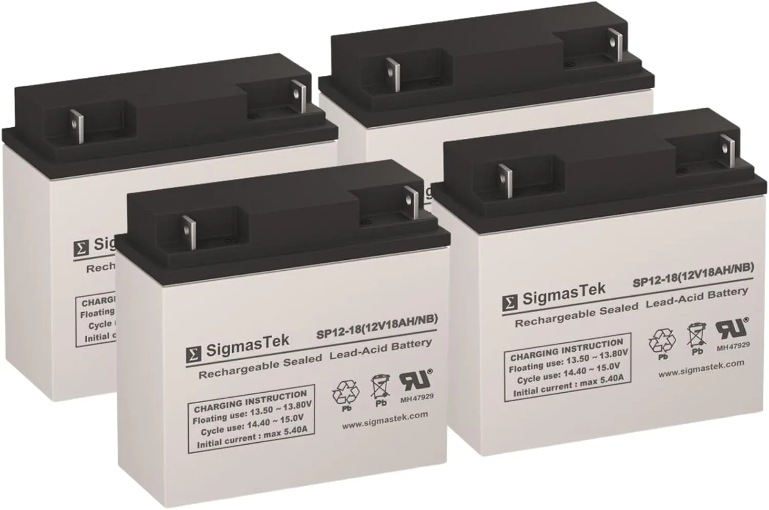 SigmasTek SP12-18NB - 12V 18AH NB SLA Battery - Compatible with: APC RBC7 SUA48XLBP SUA24XLBP SUA5000RMT5U CURK7 CURK11 SUA2200XLT SUA3000 SUA2200 (2)