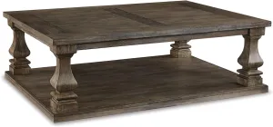Signature Design by Ashley Johnelle Farmhouse Coffee Table with Weathered Gray Finish, Gray