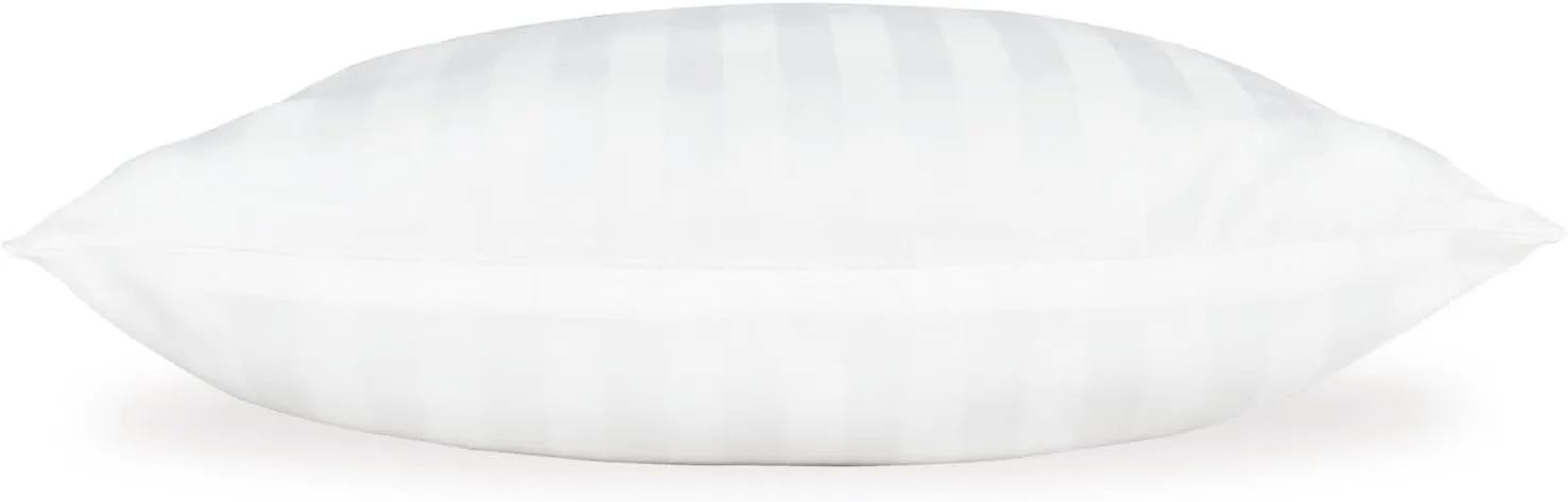 Signature Design by Ashley Zephyr 2.0 Classic Eco-Friendly Hypoallergenic Striped Cotton Standard Pillow 20 x 28 Inches, Set of 2, White