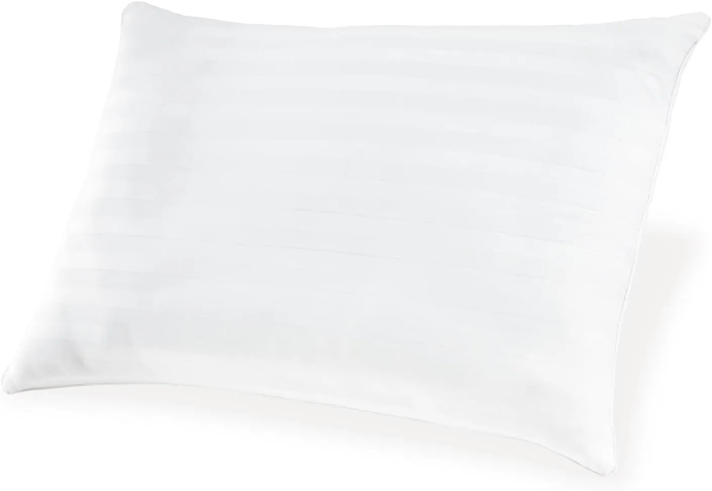 Signature Design by Ashley Zephyr 2.0 Classic Eco-Friendly Hypoallergenic Striped Cotton Standard Pillow 20 x 28 Inches, Set of 2, White