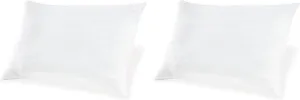 Signature Design by Ashley Zephyr 2.0 Classic Eco-Friendly Hypoallergenic Striped Cotton Standard Pillow 20 x 28 Inches, Set of 2, White