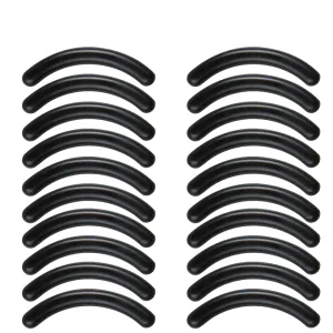 Silicone Lash Curler Refills 20PCS Eyelash Curler Rubber Pads Replacement for Women Eyelash Curling Tool Black Curved Refill Strip for Eye Lash Curler Applicator Makeup Styling
