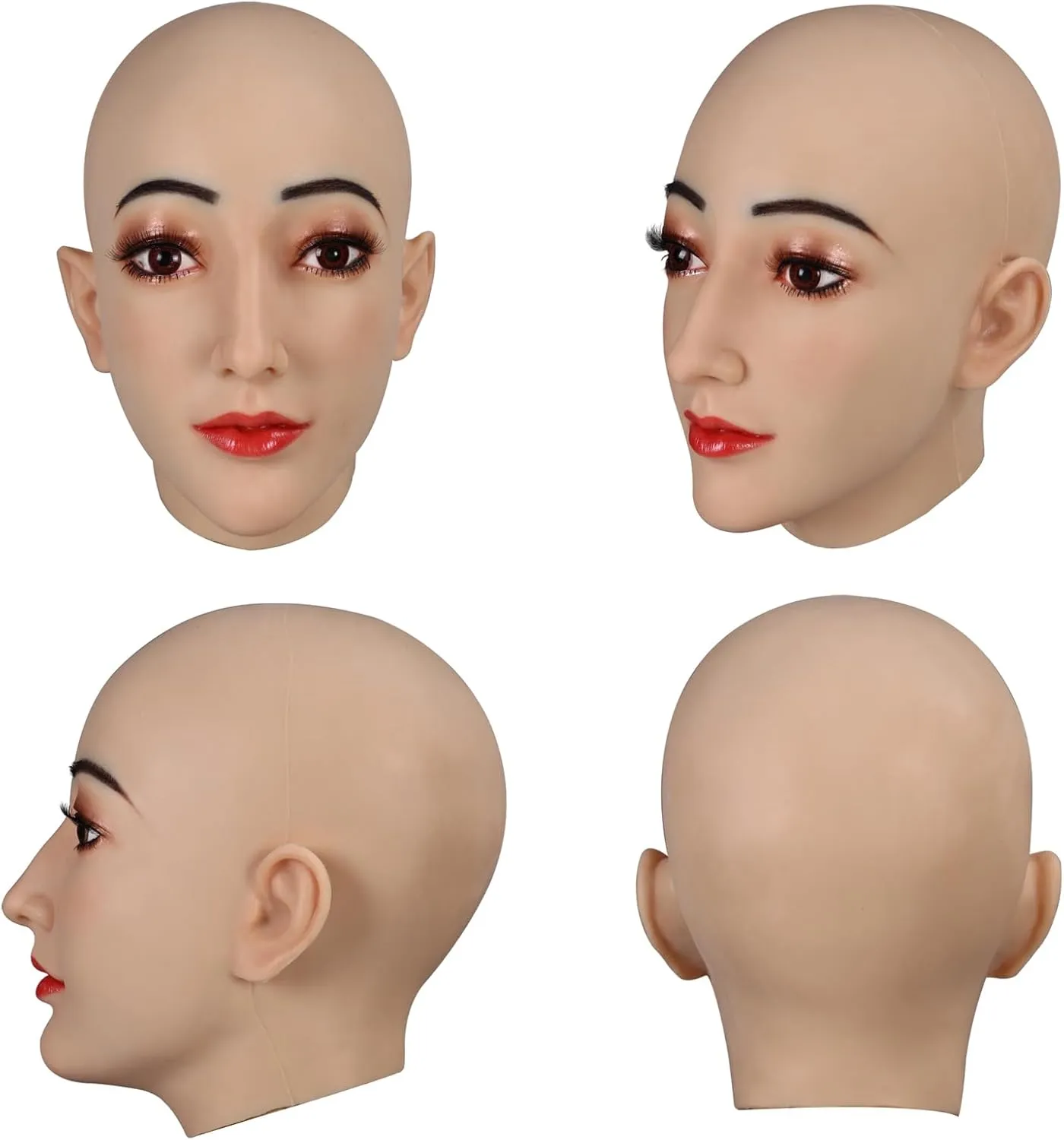 Silicone Mask Realistic Female Mask Full Head Mask Can Makeup for Crossdresser Cosplay Transgender
