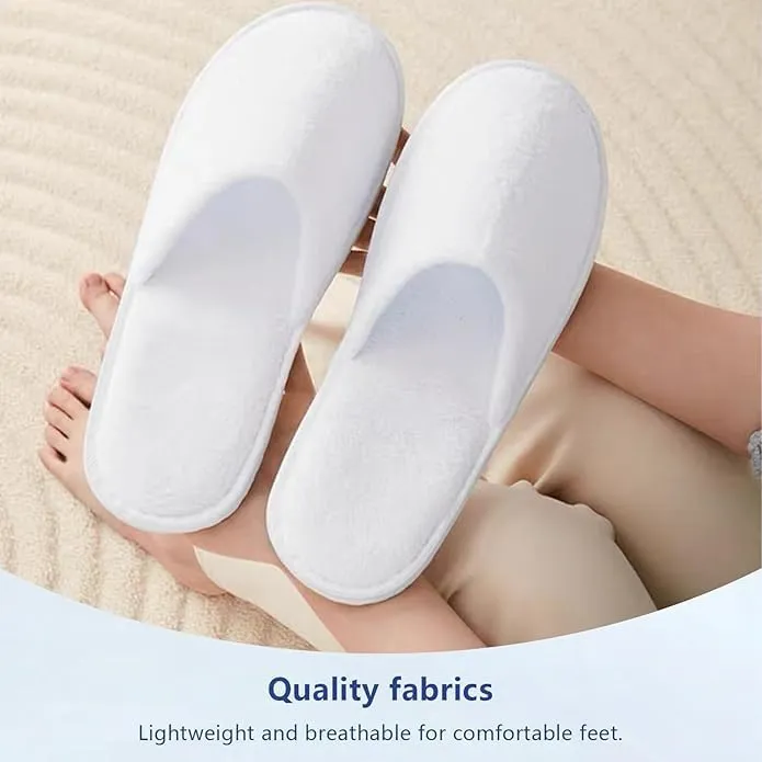 SIMEIER 6 Pairs Gray Spa Slippers for Guests, Disposable & Reusable Non-Slip Hotel Slippers with Storage Bag, Soft Cotton Guest Slippers for Women & Men, Non-Slip for Home, Gym, Bridal Party