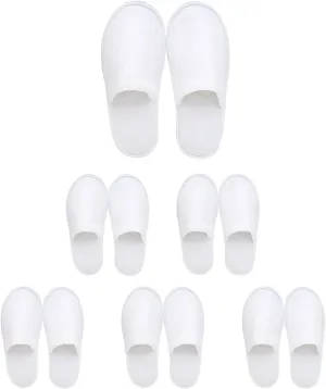 SIMEIER 6 Pairs Gray Spa Slippers for Guests, Disposable & Reusable Non-Slip Hotel Slippers with Storage Bag, Soft Cotton Guest Slippers for Women & Men, Non-Slip for Home, Gym, Bridal Party