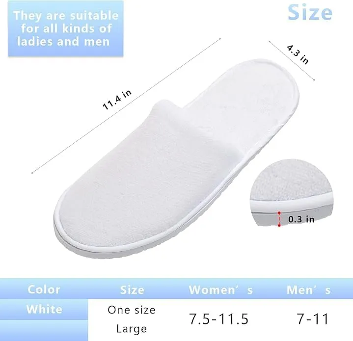 SIMEIER 6 Pairs Gray Spa Slippers for Guests, Disposable & Reusable Non-Slip Hotel Slippers with Storage Bag, Soft Cotton Guest Slippers for Women & Men, Non-Slip for Home, Gym, Bridal Party