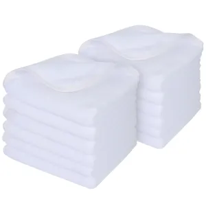 SINLAND Microfiber Face Cloths Reusable Makeup Remover Washcloths Super Soft and Absorbent Fingertip Face Towels for Sensitive Skin Women 12 x 12 Inch 12 Pack White