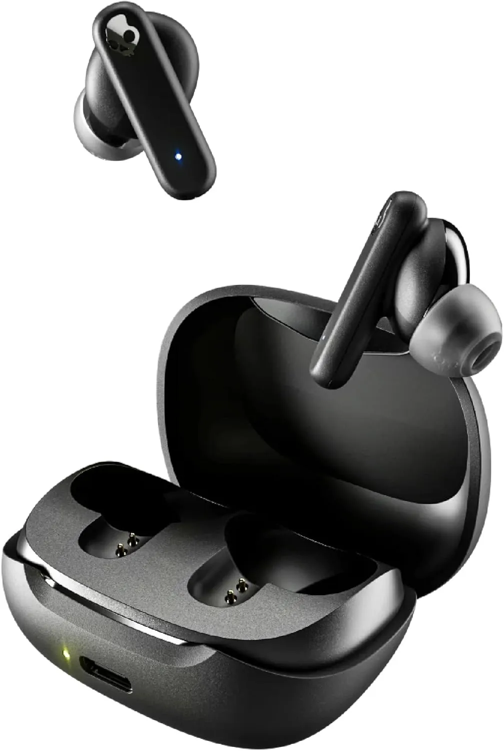 Skullcandy Smokin’ Buds Wireless Earbuds, Bluetooth Headphones, Noise Isolating Fit, Up to 20 Hours Battery, IPX4 Sweat and Water Resistant, Microphone for iPhone Android - True Black