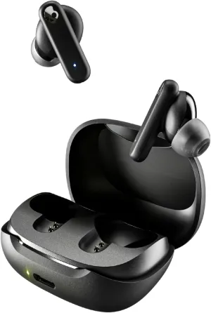 Skullcandy Smokin’ Buds Wireless Earbuds, Bluetooth Headphones, Noise Isolating Fit, Up to 20 Hours Battery, IPX4 Sweat and Water Resistant, Microphone for iPhone Android - True Black