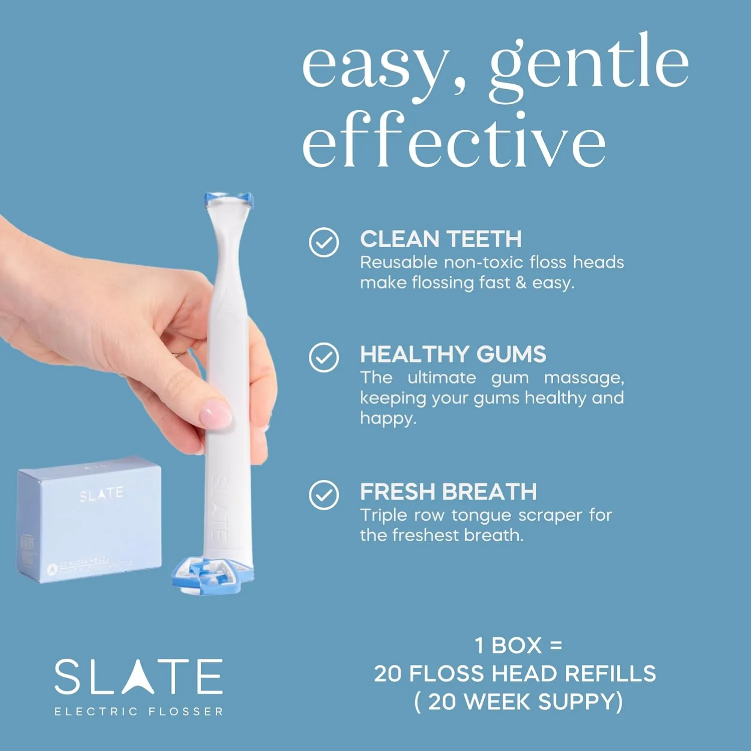 Slate Nano Hydroxyapatite Floss Head, 0.05 Foot (Pack of 20)