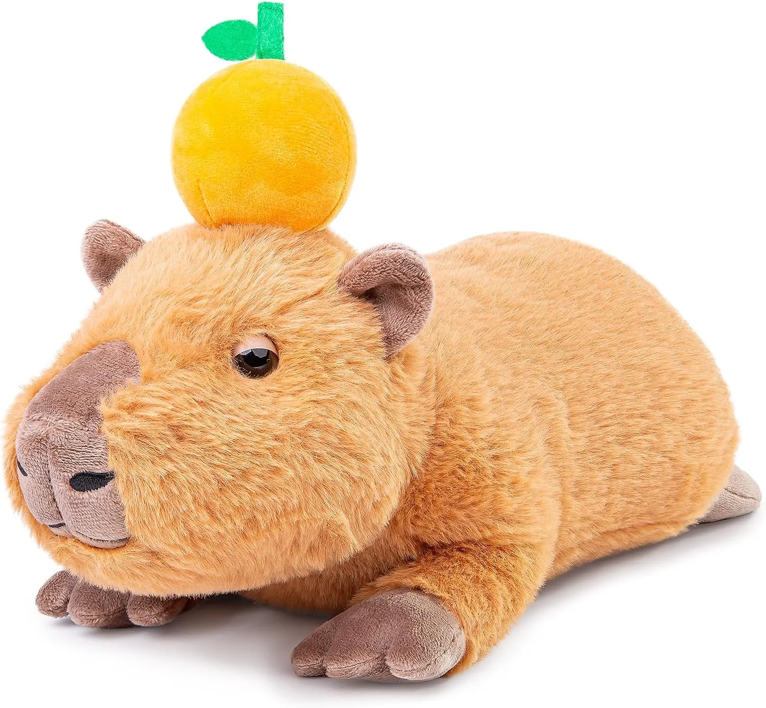 Sleeping Capybara Plush Toy - 13in Soft Rodent Stuffed Animal, Unique Plushie Model Doll for Kids