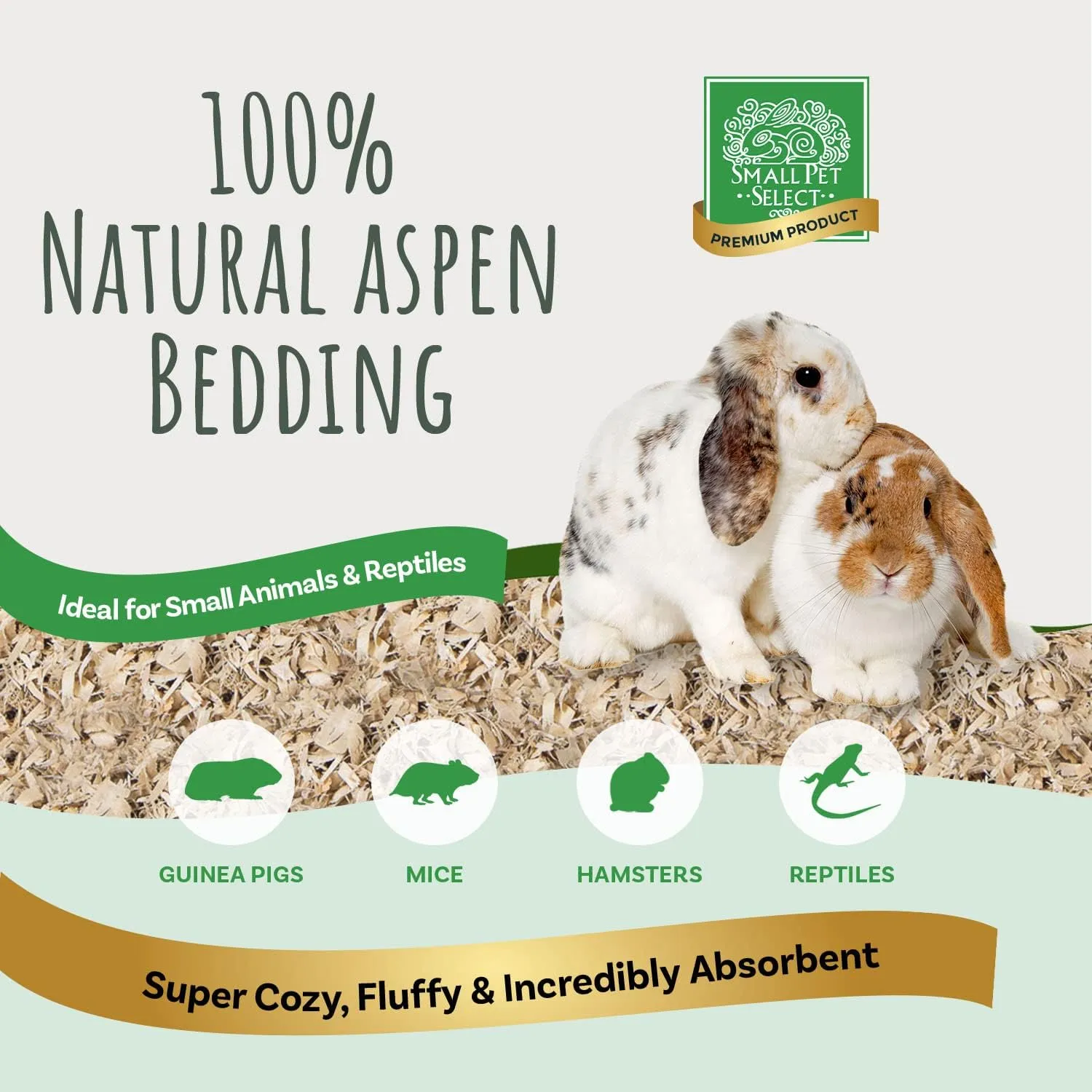 Small Pet Select Premium Natural Aspen Bedding, Animal Bedding for Small Indoor and Outdoor Pets, Made in The USA, Size 41 L Pack