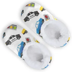 Small Police Cars Taxis Boys Girls House Slippers Traffic Lights Kids toddler Home Shoes Winter Indoor shoes XS