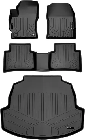 SMARTLINER Custom Fit Floor Mats 2 Rows and Cargo Liner Trunk Set Black Compatible with 2020-2023 Toyota Corolla Sedan