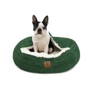 Snookie Hooded Pet Bed in Corncob - Eden Green