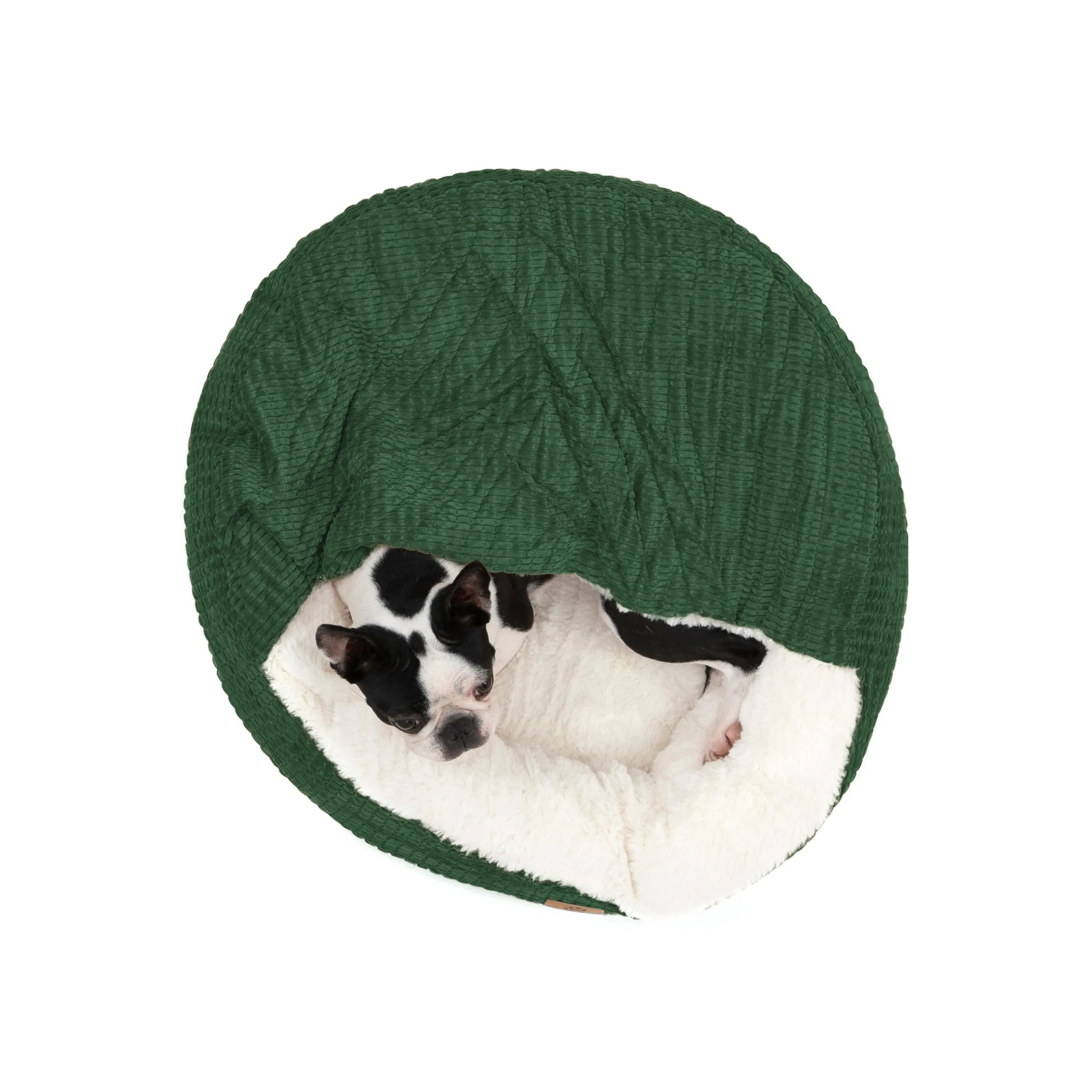 Snookie Hooded Pet Bed in Corncob - Eden Green