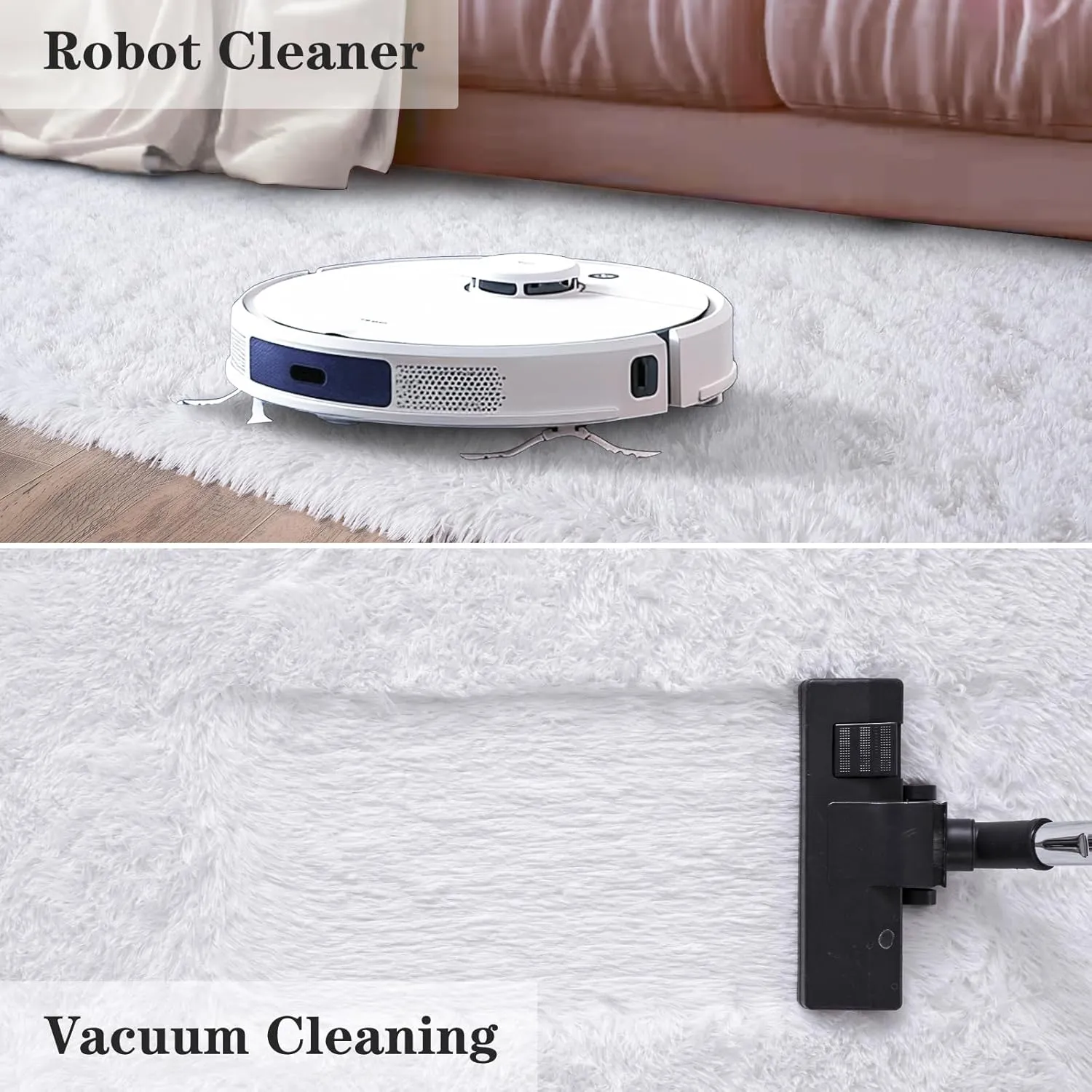 Soft Fluffy Area Rug for Bedroom, Indoor Modern White Plush Shaggy Rugs 5x7 Feet, Non-Slip Fuzzy Shag Floor Carpet for Living Room, Throw Rugs for Home Decor