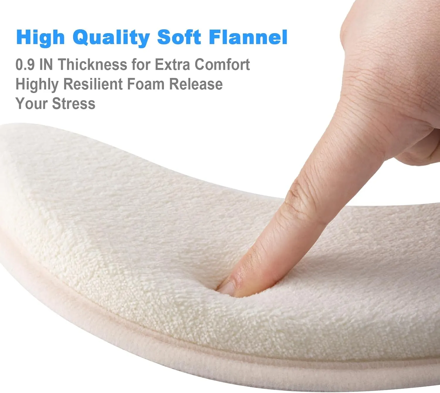 Soft Thicker Flannel Bathroom Toilet Seat Cover, 2 Pack Non Slip Warmer Comfortable Seat Cushions with Memory Foam, Easy Install with Self-Adhesive Tape, Reusable Toilet Lid Cover (Off-White,Navy)