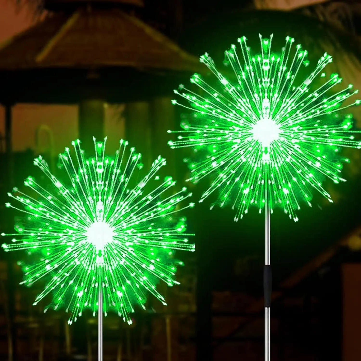 Solar Firework Lights, 2 Pack 120 LEDs 2 Lighting Modes Solar Garden Lights Outdoor Waterproof for Yard Patio Walkway Pathway Party Wedding Christmas Decorative - Green
