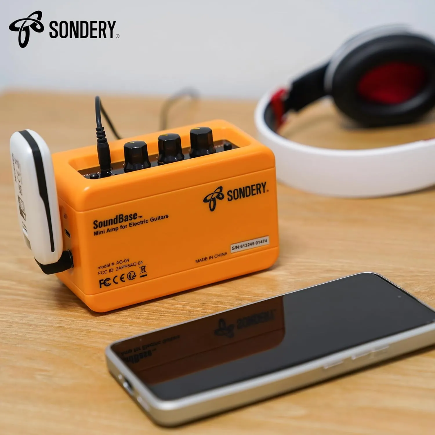 Sondery Mini Guitar Amp for Electric Guitars 5W Two Speakers Rechargeable Portable Pratice Small Amplifier with Overdrive/Clean Effects and Bluetooth