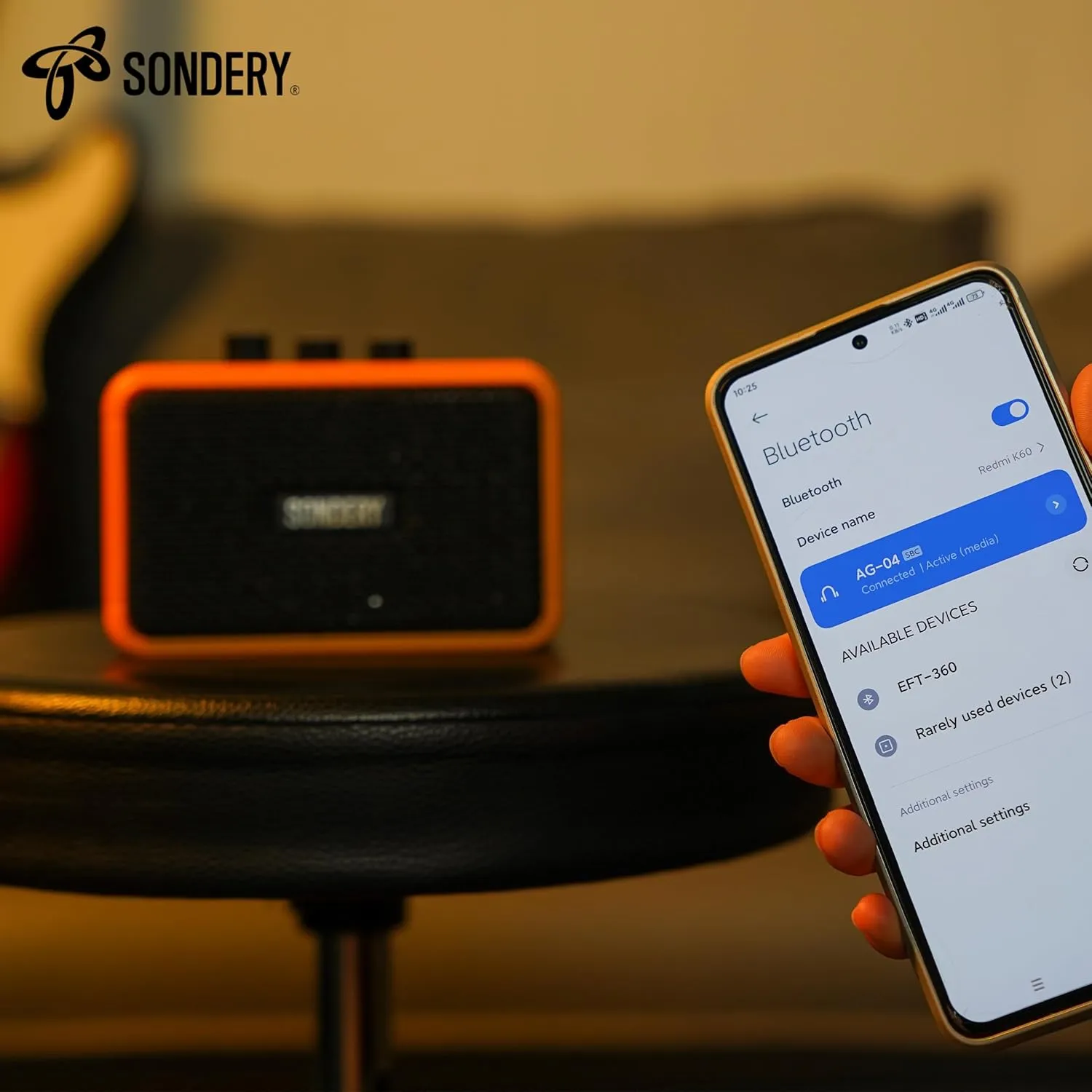 Sondery Mini Guitar Amp for Electric Guitars 5W Two Speakers Rechargeable Portable Pratice Small Amplifier with Overdrive/Clean Effects and Bluetooth