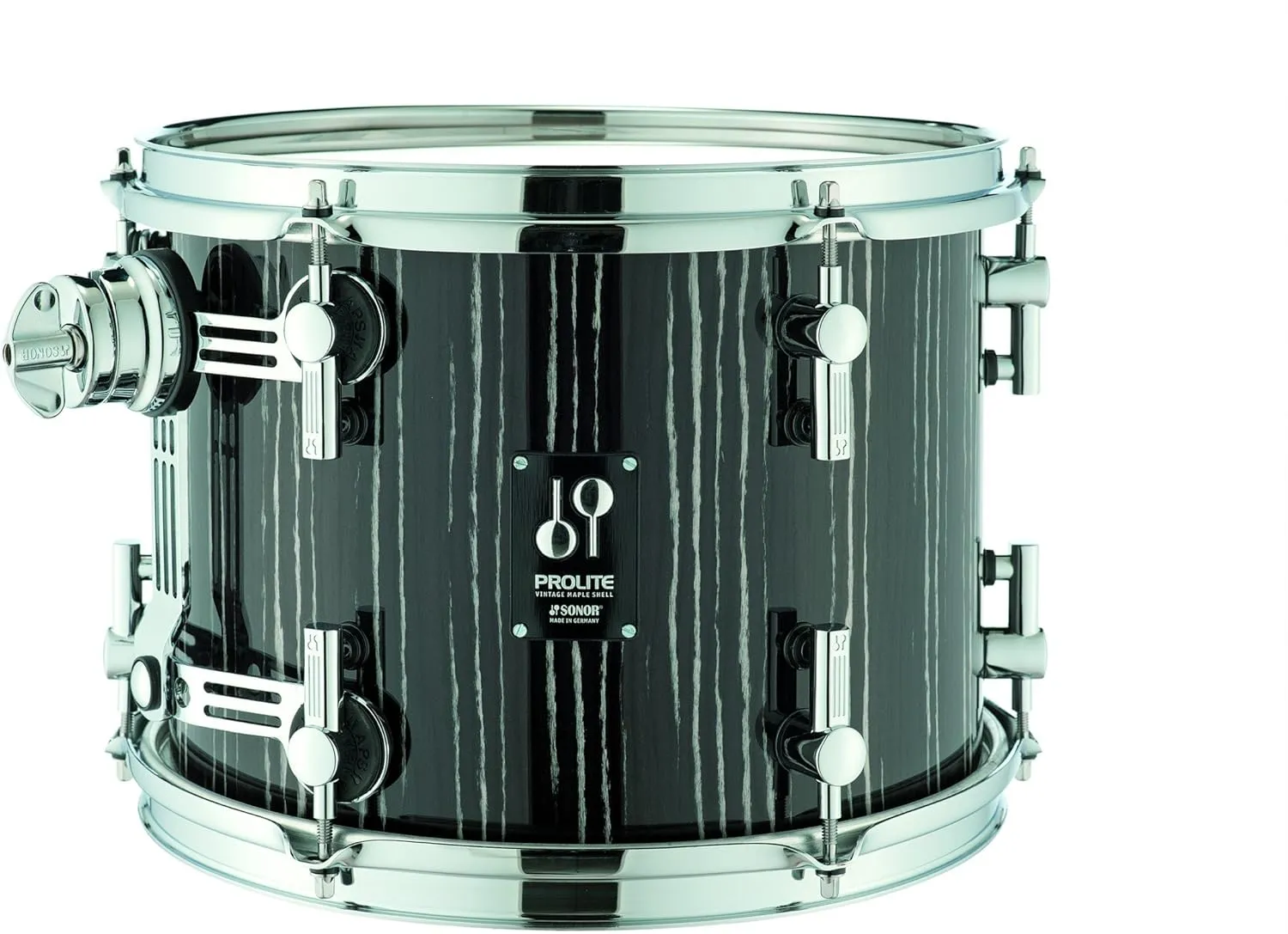 Sonor Prolite Snare Drum 14" X 6", Die Cast Rims, Ebony White Stripes (PL-1406-SDWD-EBS)