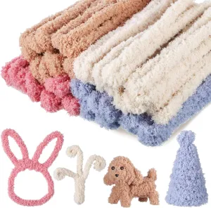 Sonwyoung 24 Pcs 39.37 Inches Jumbo Pipe Cleaners Bulk Coral Fleece Fur Thick Pipe Cleaners Chenille Stems Craft Supplies Wedding Graduation Gifts DIY(Multicolor)