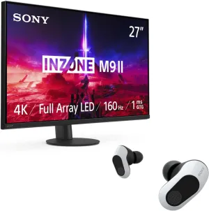 Sony INZONE Buds Truly Wireless Noise Canceling Gaming Earbuds, White INZONE M9 II 4K 160Hz Full Array LED HDR Gaming Monitor