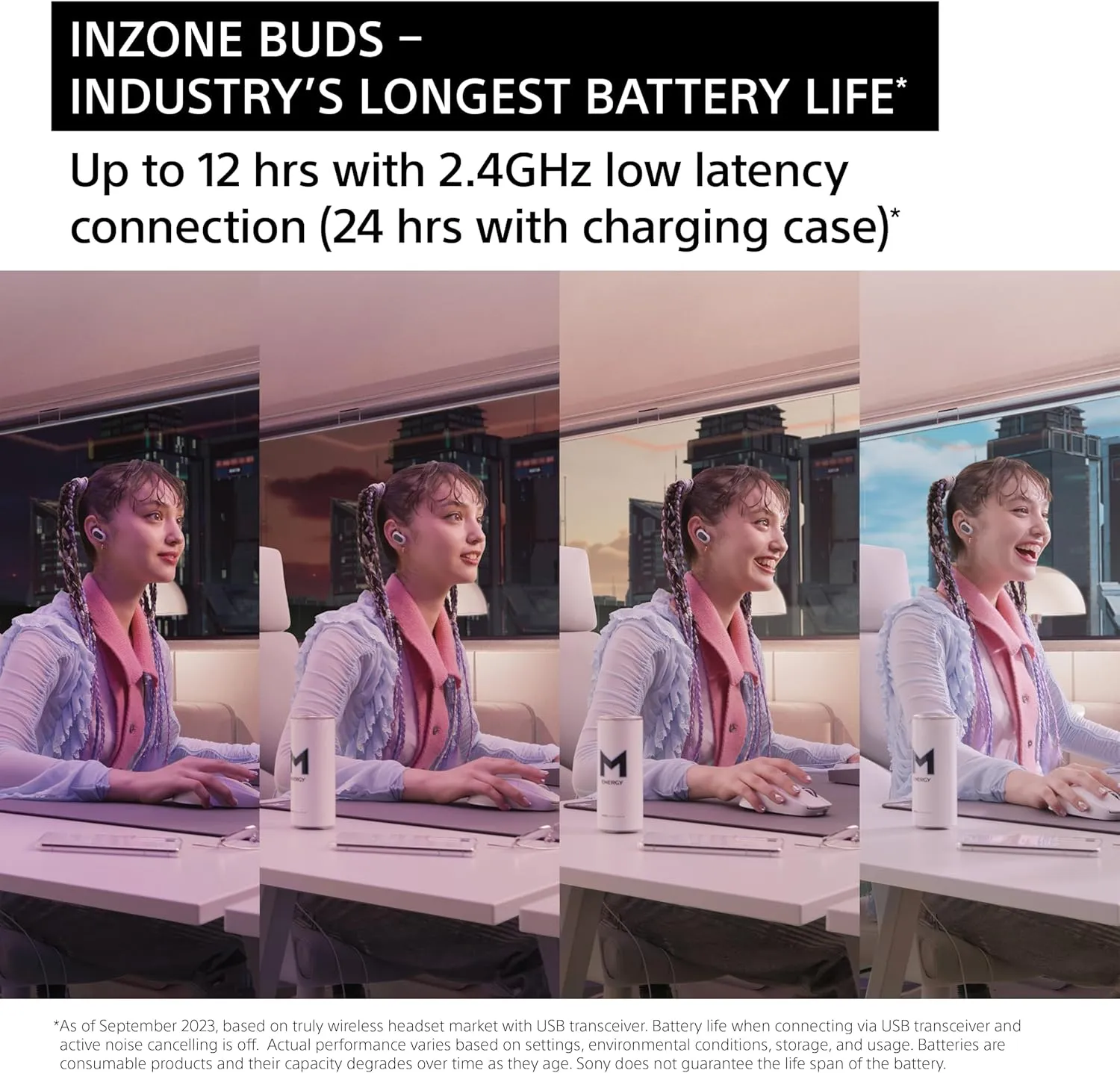 Sony INZONE Buds Truly Wireless Noise Canceling Gaming Earbuds, White INZONE M9 II 4K 160Hz Full Array LED HDR Gaming Monitor