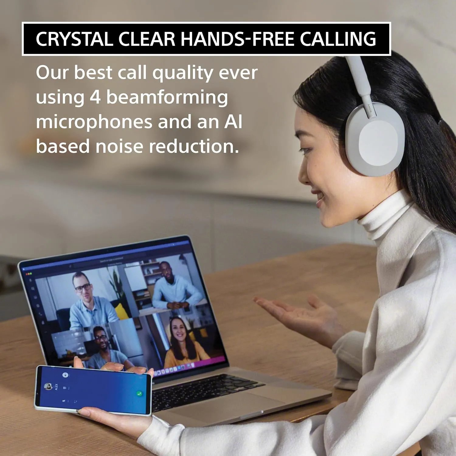 Sony WH-1000XM5 The Best Wireless Noise Canceling Headphones, Auto NC Optimizer, 30-Hour Battery, Alexa Voice Control, Black