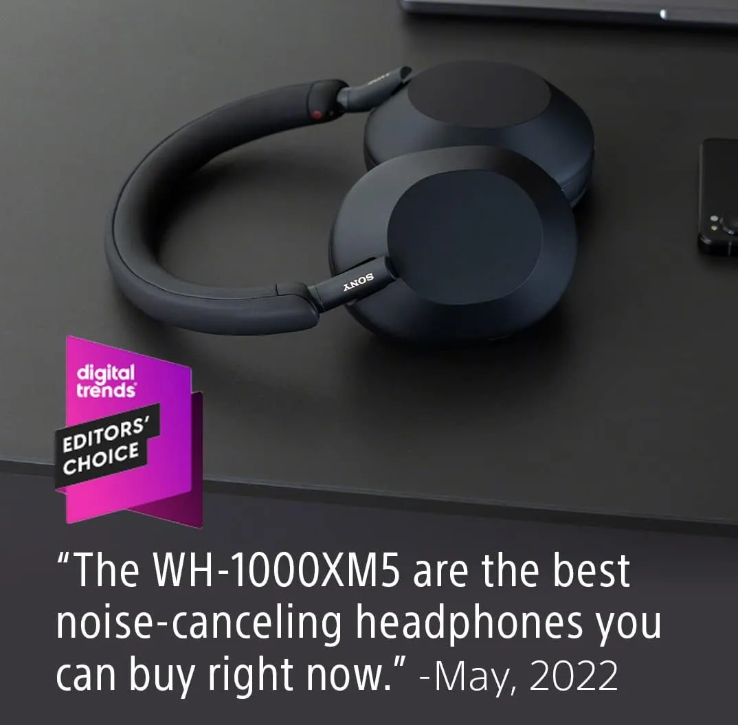 Sony WH-1000XM5 The Best Wireless Noise Canceling Headphones, Auto NC Optimizer, 30-Hour Battery, Alexa Voice Control, Midnight Blue