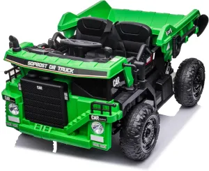 sopbost Ride On Toys with Remote Control 2WD Electric Ride On Dump Truck Battery Powered 4 Wheels Kids Car for Toddlers Boys Girls to Drive, Single-Seater, Music Play - Green