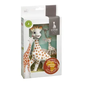 Sophie la girafe Giraffe Conservation Foundation Set | Includes Girafe & a Mini Girafe Keychain | Handcrafted for 60 Years in France | | Natural Rubber | Designed for Teething Babies