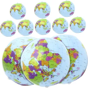 Sosoport 12pcs Globe Shaped Inflatable Balls Globe Bulk Beach Balls Beach Plaything PVC