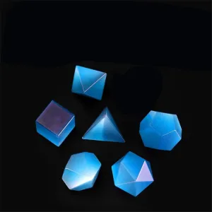 Southst Blue Gemstone Digital Creative Polyhedron Raw Materials Game Dice Decoration Holiday Gifts (Color: With Number)