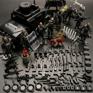 Special Forces Mini Military Action Figure with Weapons and Accessories Building Blocks, Army Truck Military Vehicle Building Blocks, 8 PCS 1:36 Scale SWAT Police Figure, Best Gift for Kids