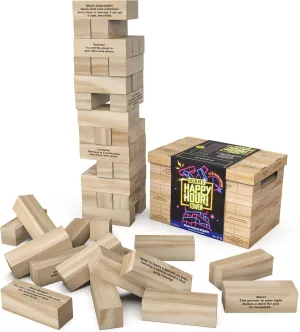 Spin Master Games, Happy Hour Tower, Giant Jumbling Wooden Blocks, College Game, Bachelorette Party, House Party, for Ages 18 
