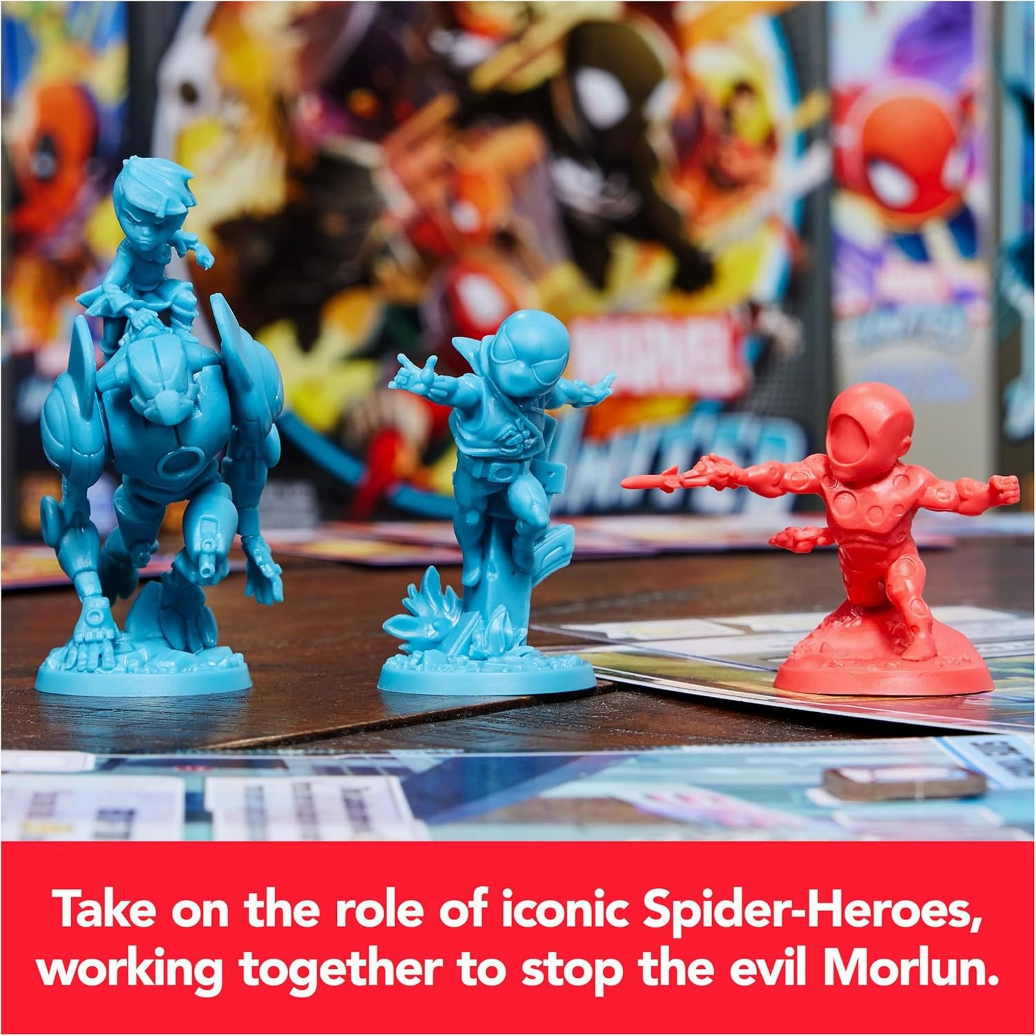 Spin Master Games, Marvel United: Spider-Geddon, Strategy Board Game, Collectible Spider Man Figurines, for Fans of Marvel Rivals & Action Movie Toys, 1-4 Players, for Ages 14 & Up
