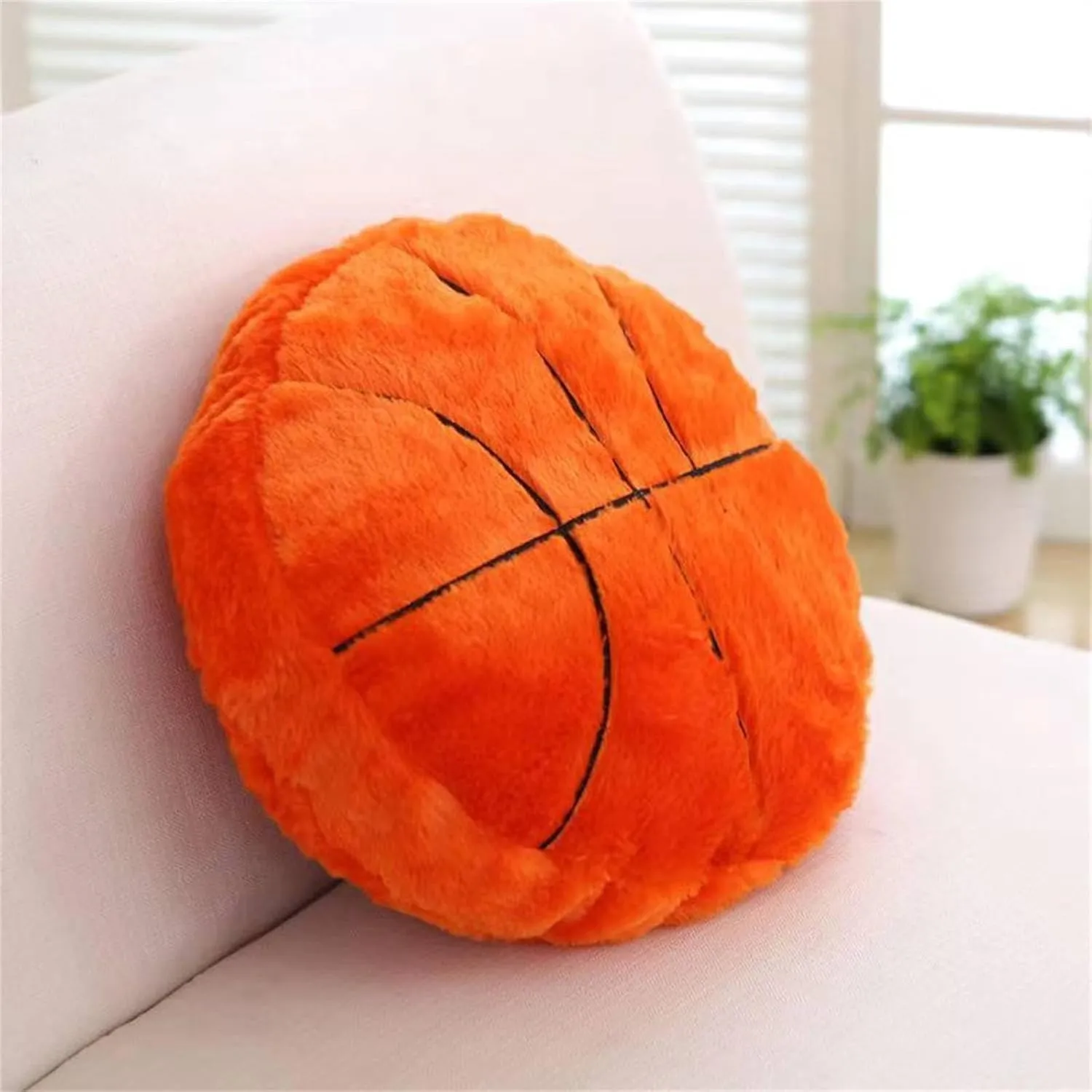 Sports Throw Pillows Stuffed Soccer Pillow Soft Stuffed Basketball Pillows Baseball Soft Throw Pillow Football Shaped Plush Toy Sport Cushion Wiggle Seat Cushion (D, One Size)