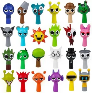 Sprunki Action Figures Set 24pcs Pack Mystery Box Toys Office Room Figurines Decor for Adults Fans Birthday Party Decorations Gift Cake Topper