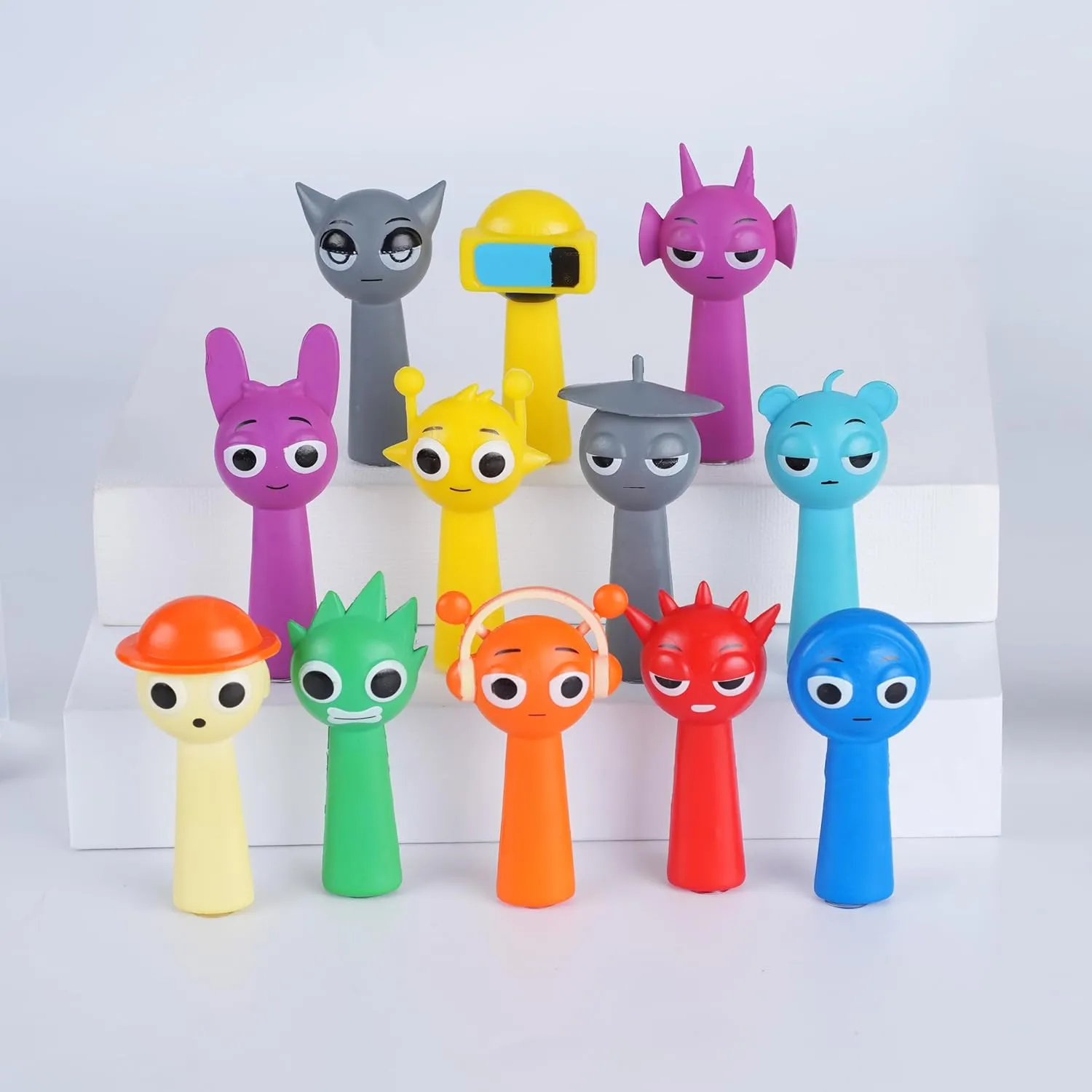 Sprunki Action Figures,Sprunki Toys Sprunkies Game,Office Room Figurine Decor,Easter Egg Hunt kit Gifts for Kids Funs (12Pcs)