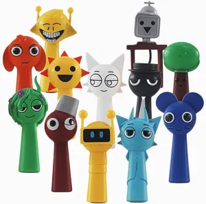 Sprunki Action Figures,Sprunki Toys Sprunkies Game,Office Room Figurine Decor,Gifts for Kids Funs (12Pcs-2)