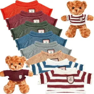 Sratte 8 Pcs Doll Clothes Bear Clothes Cute Stuffed Animal Doll Accessories Plush Toy Clothes Bear Sweater Outfit Fit Most 14-18 Inch Bears Animal Plush Dolls Stuffed Toys