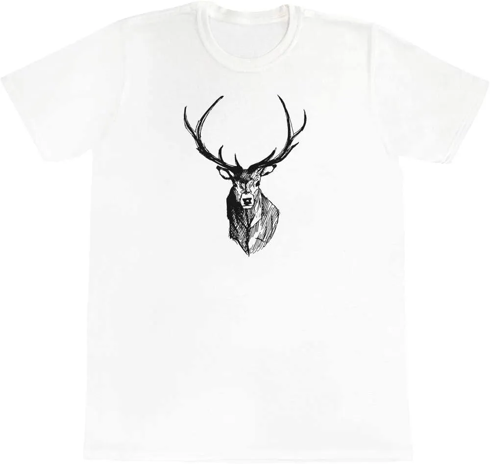 'Stag Head' Unisex T-Shirt - 100% Cotton (S-XXL) (TA010005)