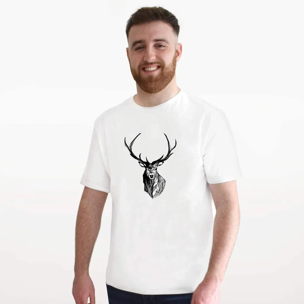 'Stag Head' Unisex T-Shirt - 100% Cotton (S-XXL) (TA010005)