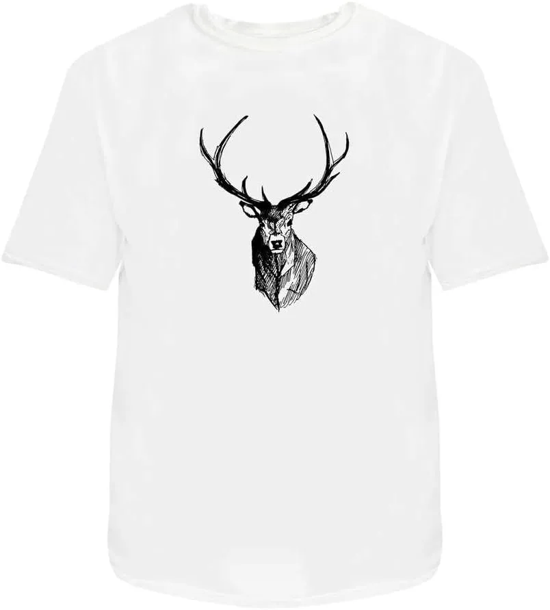'Stag Head' Unisex T-Shirt - 100% Cotton (S-XXL) (TA010005)