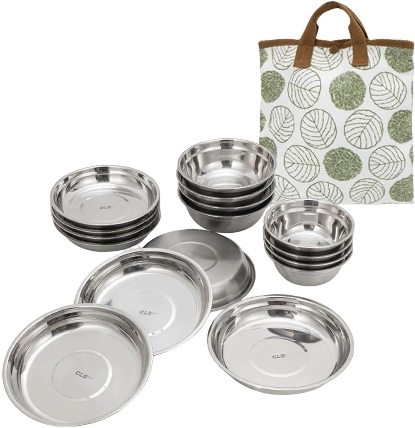 Stainless Steel Plates and Bowls Tableware Bowl Plate Kit Dinnerware Camping
