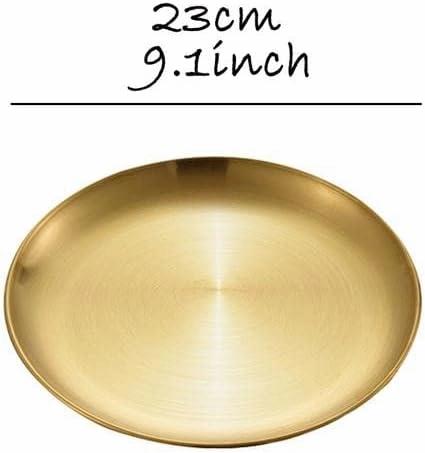 Stainless Steel Plate set of 5, Stainless Steel Dish,Dinner Dishes,Serving Camping Plates Serving Flat Plate for Home Kichten,Outdoor Camping,Snack,Pizza,BBQ